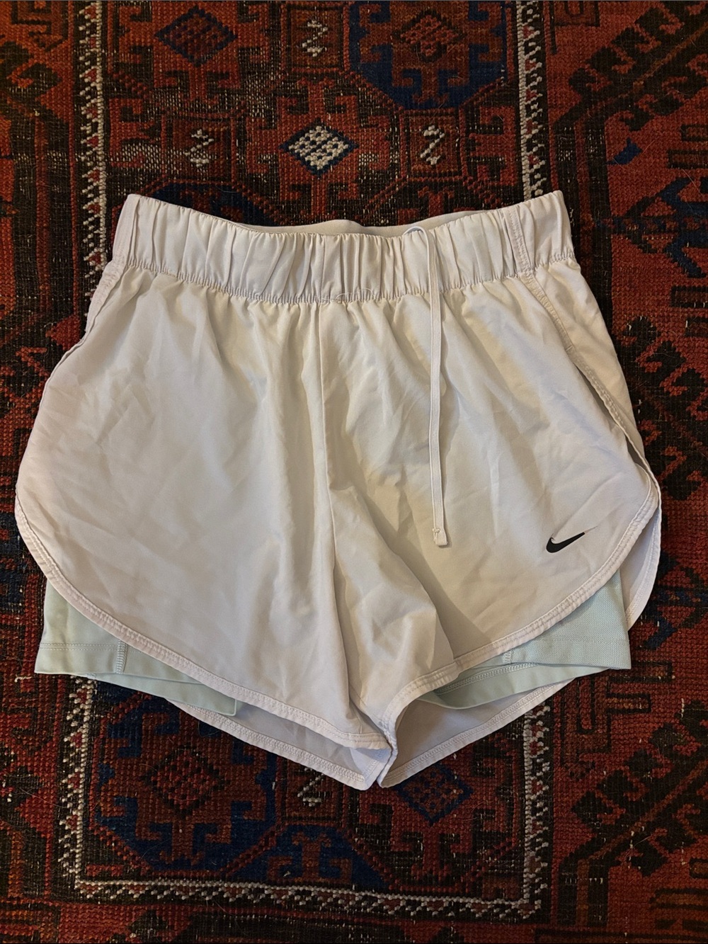 Nike Women's Light White Double-Layer running Shorts